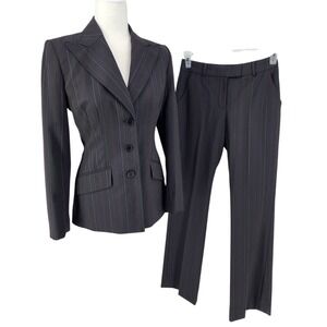Y2K Indie Sleaze Pant Suit Anne Klein Pinstripe Blazer Jacket Career Baddie 2